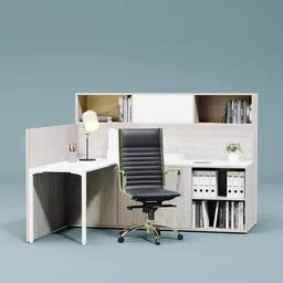 Modern Office Desk with Storage & Chair