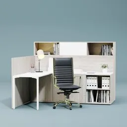 Modern Office Desk with Storage & Chair