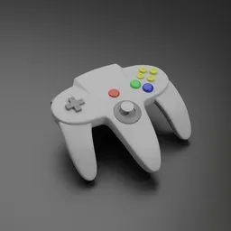 Detailed 3D rendering of a classic game controller compatible with Blender for animation and graphics projects.