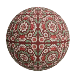 Folk art floral wallpaper