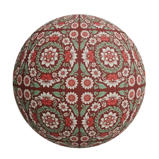 Folk art floral wallpaper
