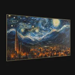 Starry night painting