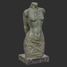 Bound Female Torso Sculpture - Bronze