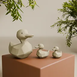 Cute Wooden Duck Family Set