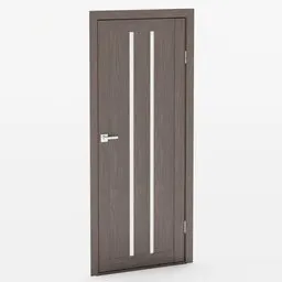 "Photorealistic venge-colored interior door model named Porta 24 created with Blender 3D software. Door features a handle and is 800mm wide, 2000mm tall, and 34mm thick. Great for adding a touch of elegance to your 3D interior design projects inspired by Kuroda Seiki."