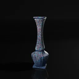 Column with blue mosaic