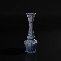 Column with blue mosaic