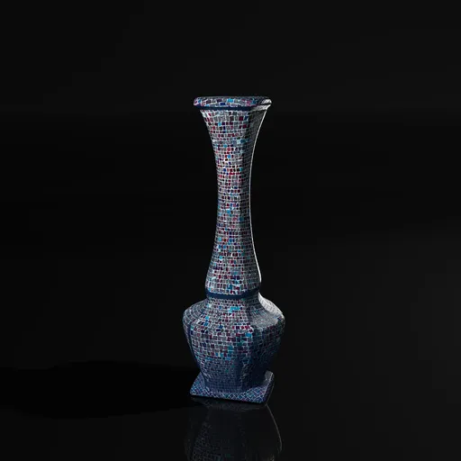 Column with blue mosaic