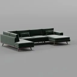 STOCKHOLM U-sofa Left Green