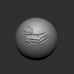 3D sculpting brush effect for Blender showing detailed cloth damage with multiple cuts and realistic fabric tears.