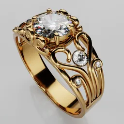 Golden Gem Ring – Detailed & Elegant