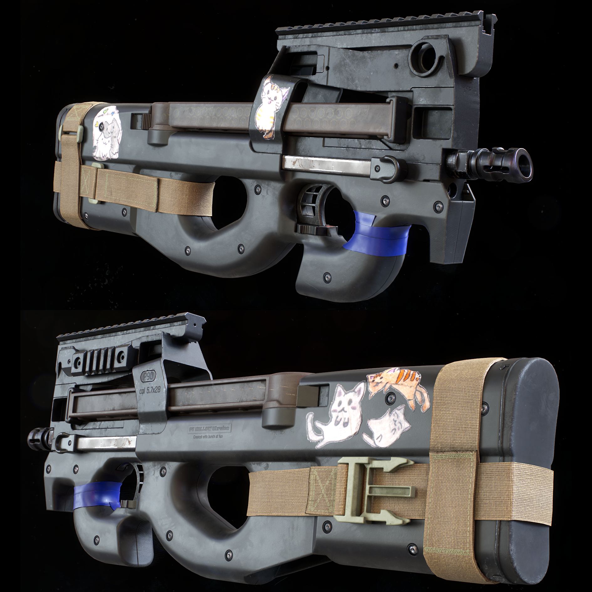 Fn p90 | Modern Weapons models | BlenderKit