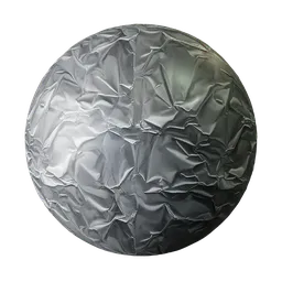 High-resolution crinkled aluminium foil texture for realistic 3D rendering in Blender and PBR-compatible software.