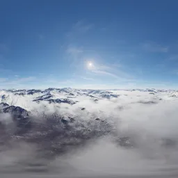 Snow Mountain Aerial Landscape