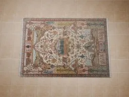 Detailed Persian Carpet 3D model for Blender, optimized for architectural visualization, with intricate patterns.