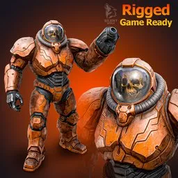 Skull Marine Rigged Animated