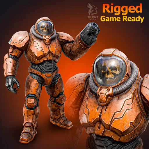 Skull Marine Rigged Animated