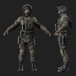 Police Tactical Unit Rigged Beige