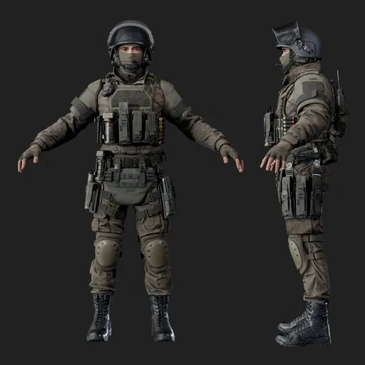 Police Tactical Unit Rigged Beige