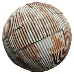 High-quality PBR Rusty Metal Panels texture for 3D modeling, ideal for Blender and other 3D applications.