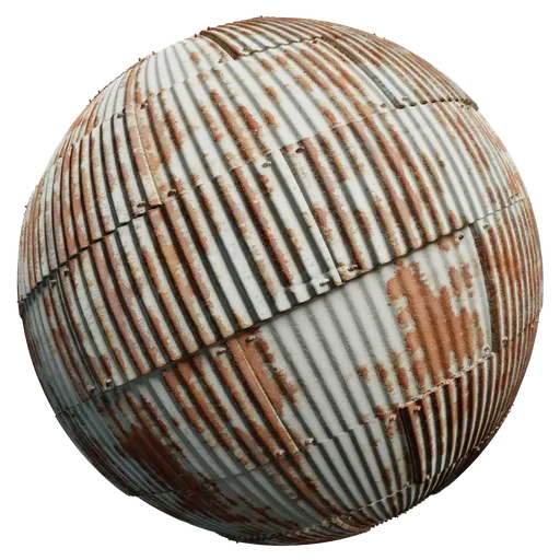 High-quality PBR Rusty Metal Panels texture for 3D modeling, ideal for Blender and other 3D applications.