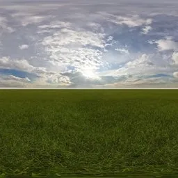 Green grass cloudy blue sky pure sky