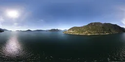 Mountain Ocean Sunny Day Landscape