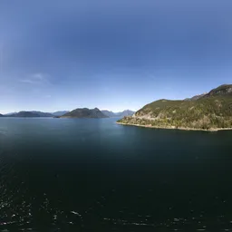Mountain Ocean Sunny Day Landscape