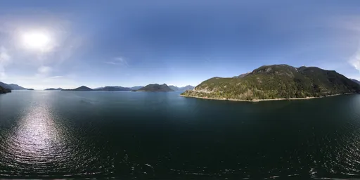 Mountain Ocean Sunny Day Landscape