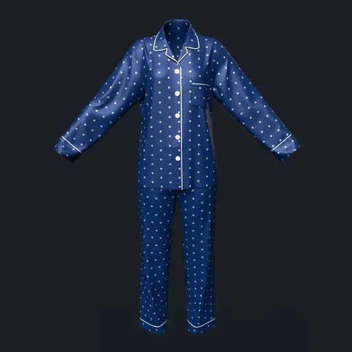 Star-Patterned Silk Pajama Set