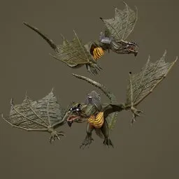 Rigged Armored Green Dragon - War Mount