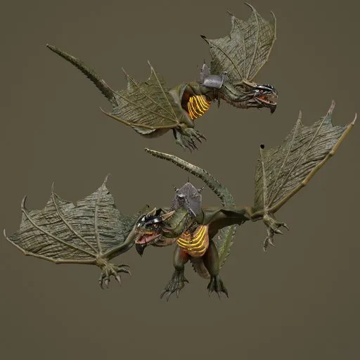 Rigged Armored Green Dragon - War Mount