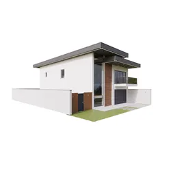 "Modular contemporary house 01, a Japanese-inspired next-gen rendering with high-quality textures and clean mesh that can be rearranged for various compositions. Perfect for archviz portfolios and exterior scenes, made with Blender 3D."