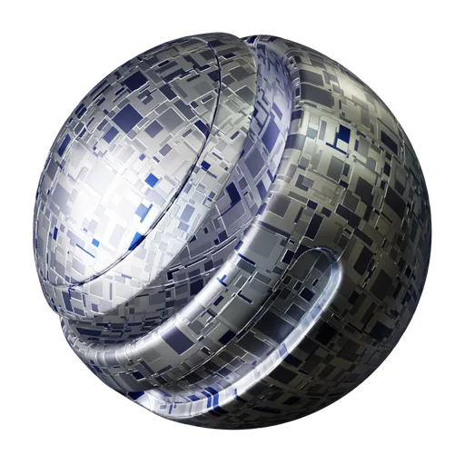 Procedural Sci-Fi Panel texture for PBR rendering in Blender, ideal for tech-themed 3D modeling and animation.