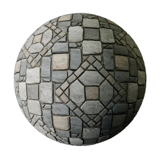Patterned stone paving