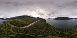 Aerial Cloudy Mountain Landscape