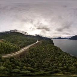 Aerial Cloudy Mountain Landscape