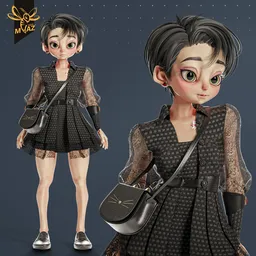 Cute anime stylized girl