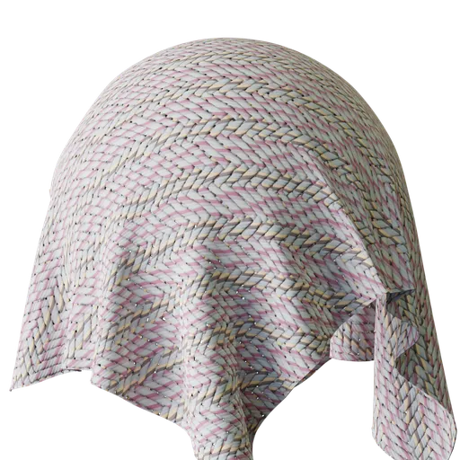 Pink Herringbone Weave Fabric