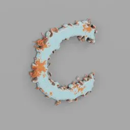 Rough metal Letter C