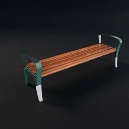 Modern Wooden Park Bench