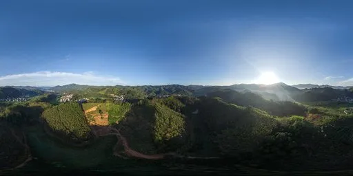 Morning fog, sunlight, HDR