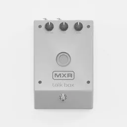 Highly detailed 3D model of a talk box pedal with volume, tone, and gain controls, compatible with Blender 3D.