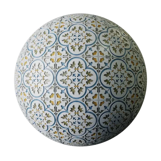 Moroccan Azure Floral Ceramic Tile