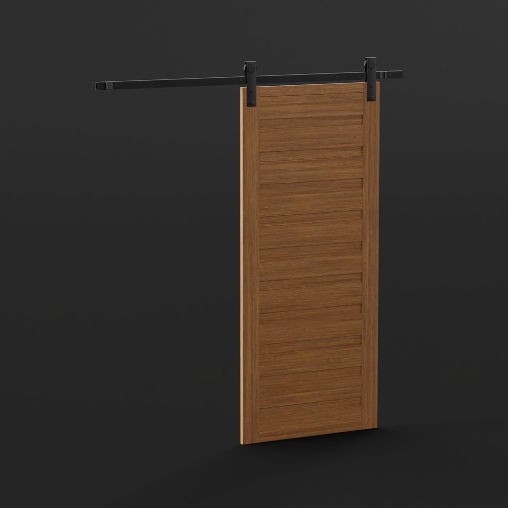 Wooden Sliding Doors FREE Doors models BlenderKit
