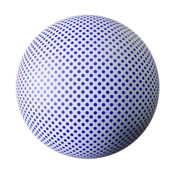 Blue dot matrix paper texture PBR material for Blender 3D, rotated diagonal pattern, seamless design.
