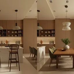 Modern Warm Kitchen