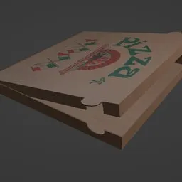 Pizzas Box Half Closed