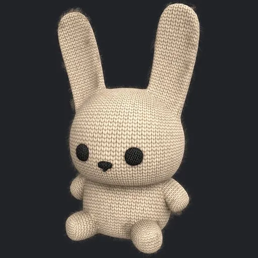 Soft knitted plush bunny toy
