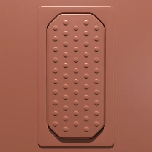 Sci-Fi studded panel effect from a 3D sculpting brush for creating hard surface models in Blender 3D